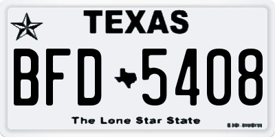 TX license plate BFD5408