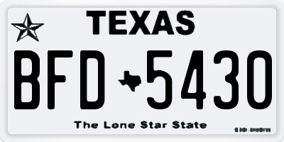 TX license plate BFD5430