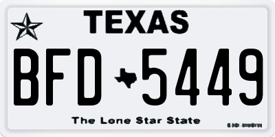 TX license plate BFD5449