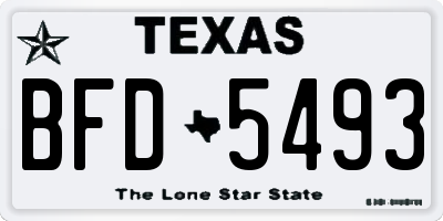 TX license plate BFD5493
