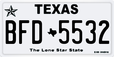TX license plate BFD5532