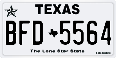 TX license plate BFD5564