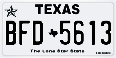 TX license plate BFD5613