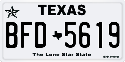 TX license plate BFD5619