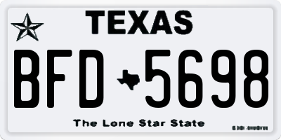 TX license plate BFD5698