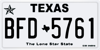 TX license plate BFD5761