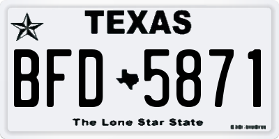 TX license plate BFD5871