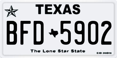 TX license plate BFD5902