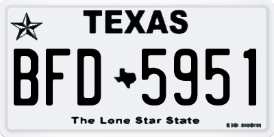 TX license plate BFD5951