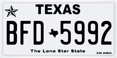 TX license plate BFD5992