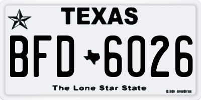 TX license plate BFD6026