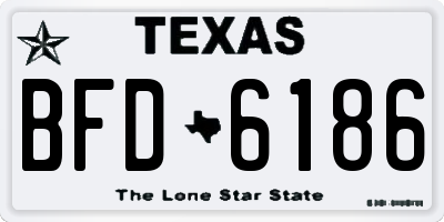 TX license plate BFD6186