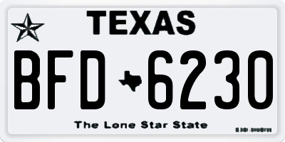 TX license plate BFD6230