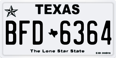 TX license plate BFD6364