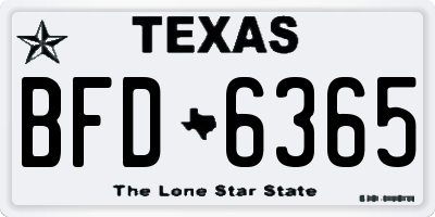 TX license plate BFD6365