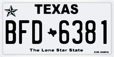 TX license plate BFD6381