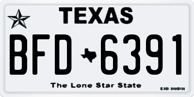 TX license plate BFD6391