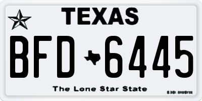 TX license plate BFD6445