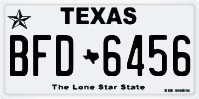 TX license plate BFD6456