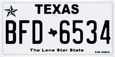 TX license plate BFD6534