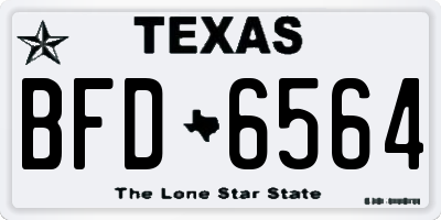 TX license plate BFD6564