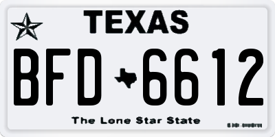 TX license plate BFD6612