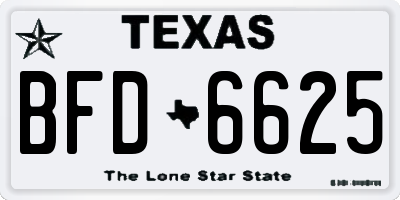 TX license plate BFD6625