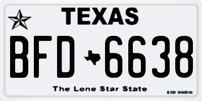 TX license plate BFD6638