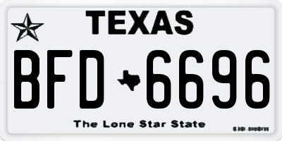 TX license plate BFD6696