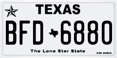 TX license plate BFD6880