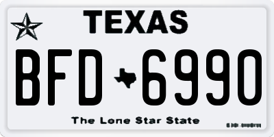 TX license plate BFD6990