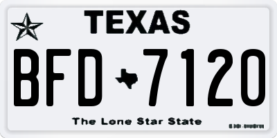 TX license plate BFD7120