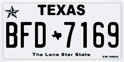TX license plate BFD7169