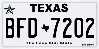 TX license plate BFD7202