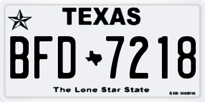 TX license plate BFD7218