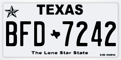 TX license plate BFD7242