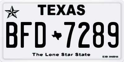 TX license plate BFD7289