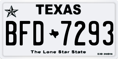 TX license plate BFD7293