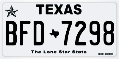 TX license plate BFD7298