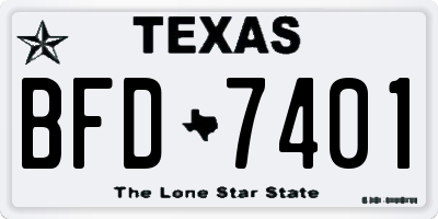 TX license plate BFD7401