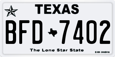 TX license plate BFD7402