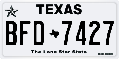 TX license plate BFD7427