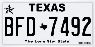 TX license plate BFD7492