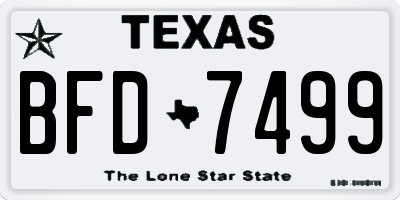 TX license plate BFD7499
