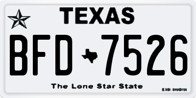 TX license plate BFD7526