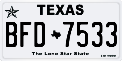 TX license plate BFD7533