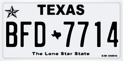 TX license plate BFD7714