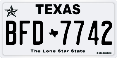 TX license plate BFD7742