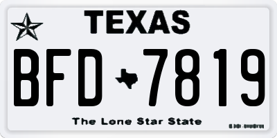 TX license plate BFD7819