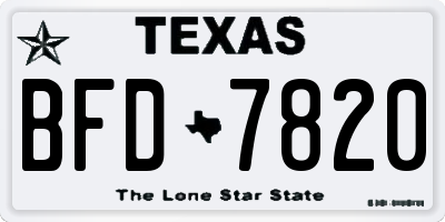 TX license plate BFD7820